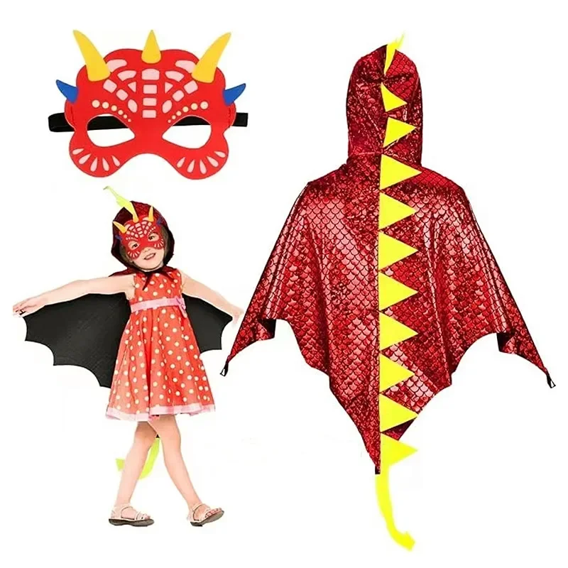 Child Green Dinosaur Cloak wit - Kids Face Mask 리뷰 및 가격