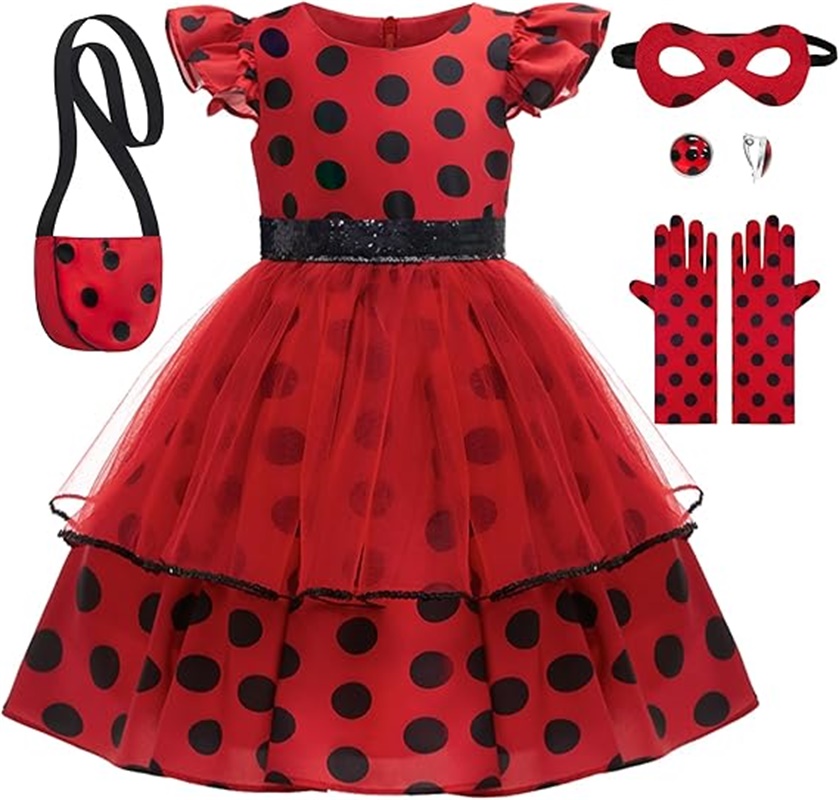 Girls Cosplay Costume Polka Do - Kids Face Mask 리뷰 및 가격