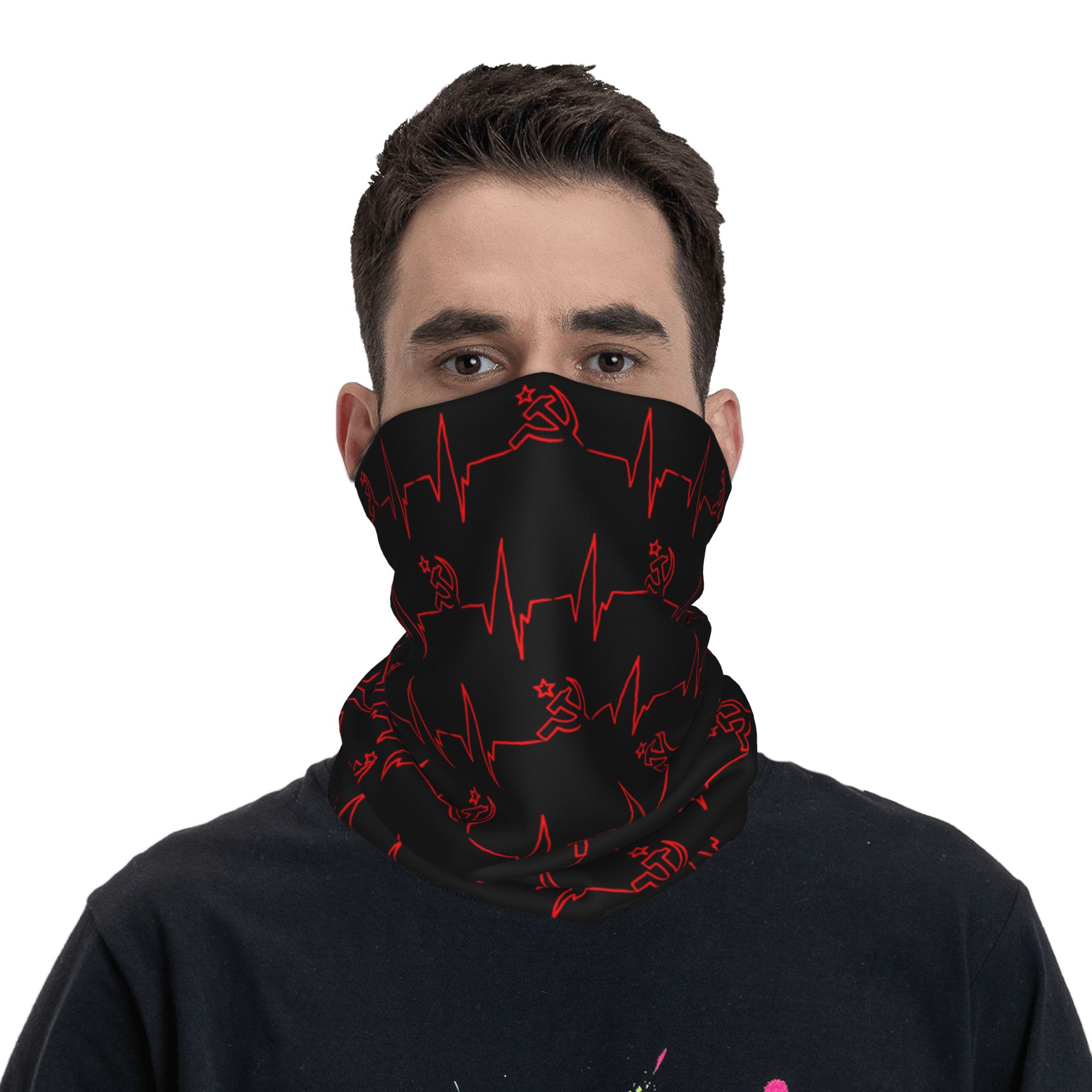 Custom Heartbeat Russian Flag  - Neck Gaiter Face Cover 리뷰 및 가격