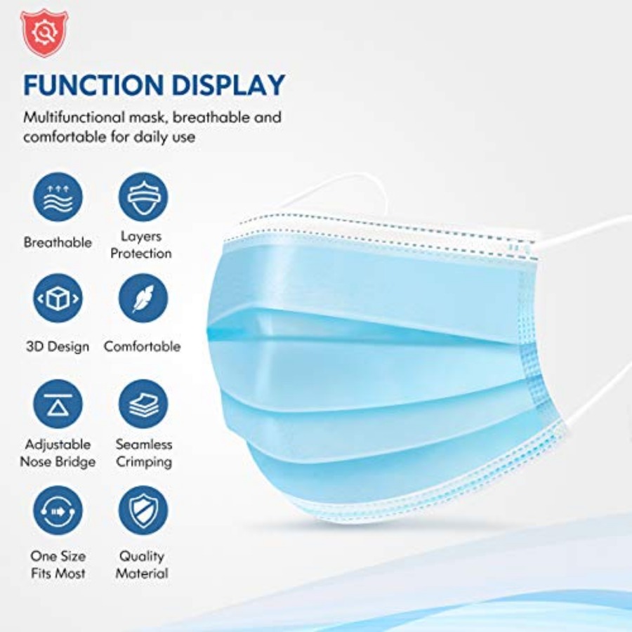 Face Mask Disposable Adults 3P - Disposable Mask Blue 리뷰 및 가격