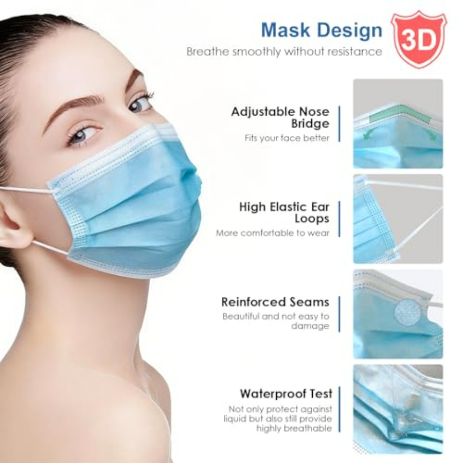 Blue Disposable Face Masks 100 - Disposable Mask Blue 리뷰 및 가격