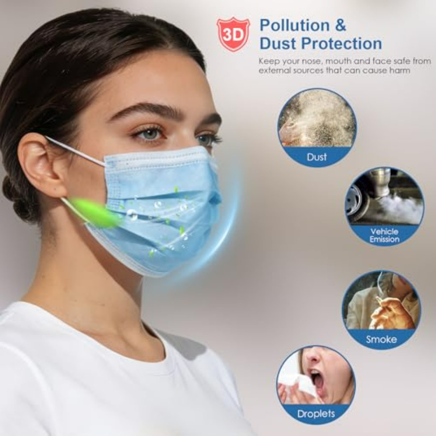 Blue Disposable Face Masks 100 - Disposable Mask Blue 리뷰 및 가격