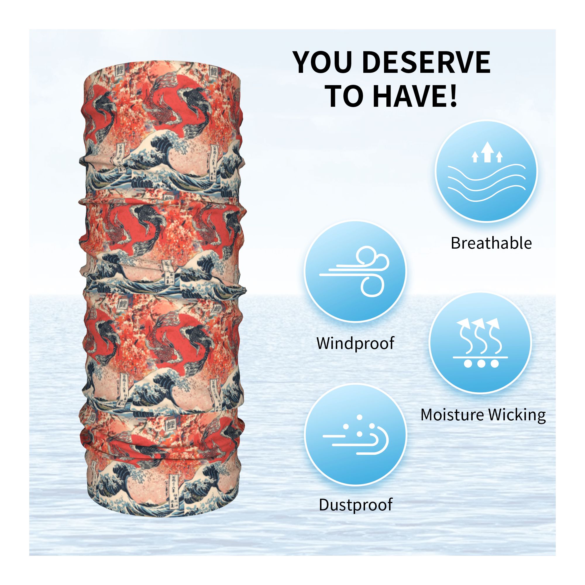 Koi Fish and Great Wave off Ka - Sports Mask Breathable 리뷰 및 가격