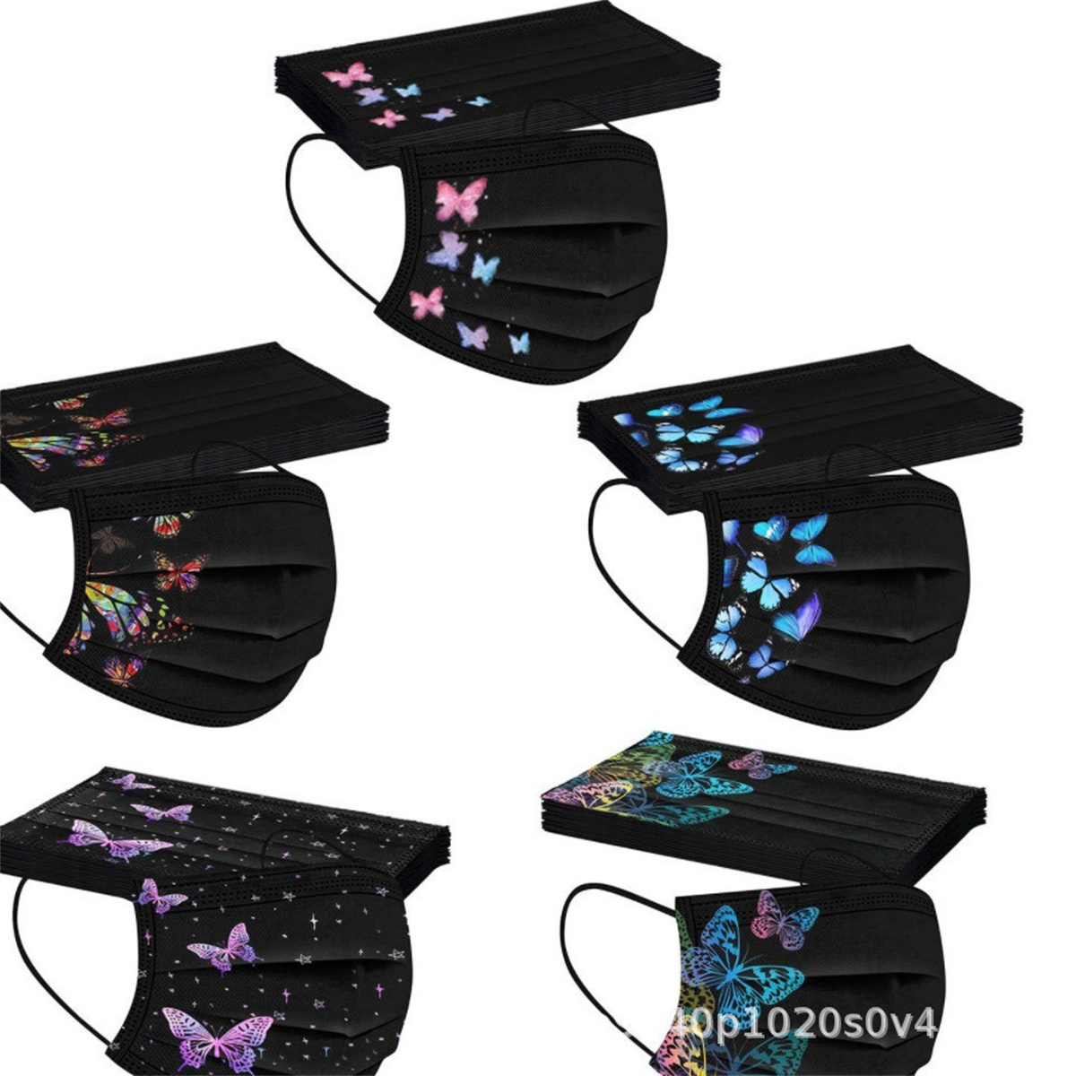 50pcs colorful butterfly print - Disposable Surgical Mask 리뷰 및 가격