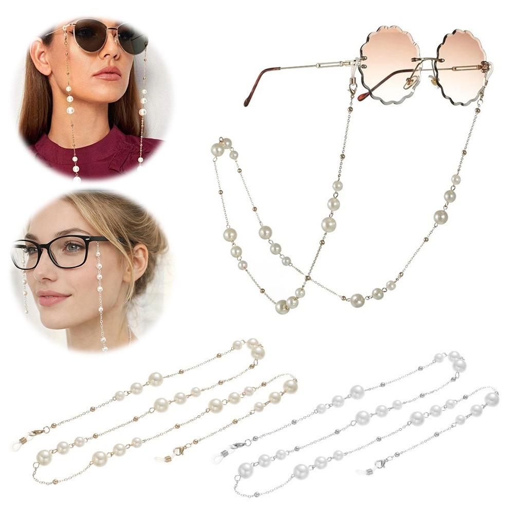 Trendy Pearl Beaded Sunglass C - Mask Lanyard Adjustable 리뷰 및 가격