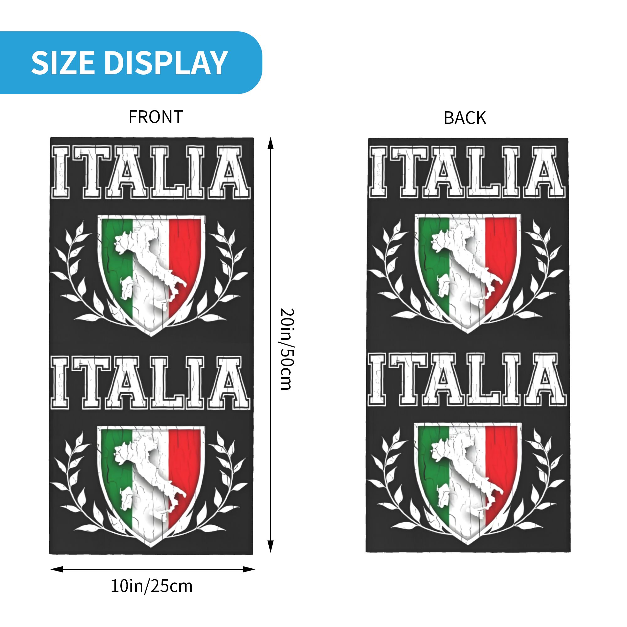 Custom Italy Flag Bandana Neck - Neck Gaiter Face Cover 리뷰 및 가격