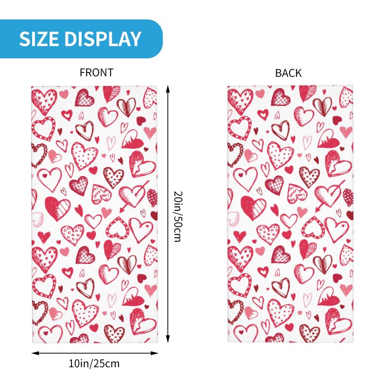Pink Red Love Hearts Bandana N - Neck Gaiter Face Cover 리뷰 및 가격