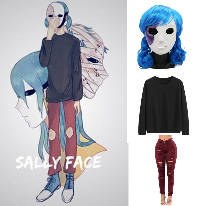 Hot  Anime Game Sally Face Cos - Black Face Mask Pack 리뷰 및 가격
