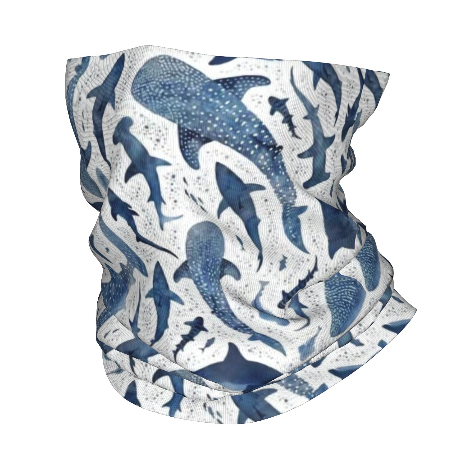 Custom Blue Watercolour Shark  - Neck Gaiter Face Cover 리뷰 및 가격