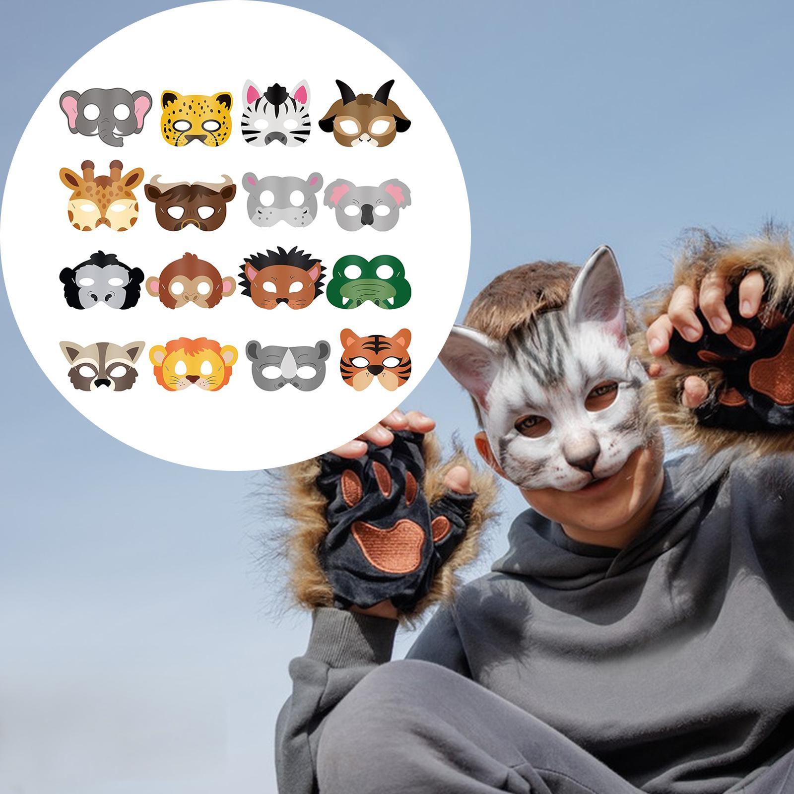 16 Pieces Animal Face Mask Cut - Kids Face Mask 리뷰 및 가격