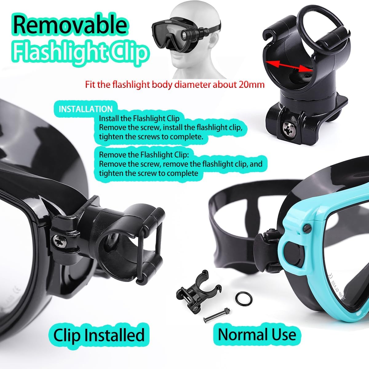 Scuba Diving Mask with flashli - Silicone Mask Bracket 리뷰 및 가격
